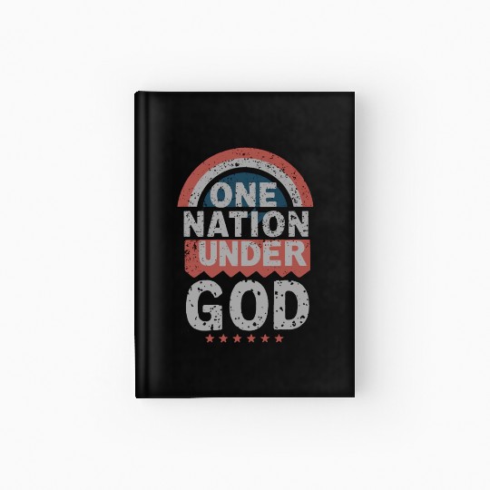One Nation Under God Christian Pride Retro US Flag Hardcover Journal