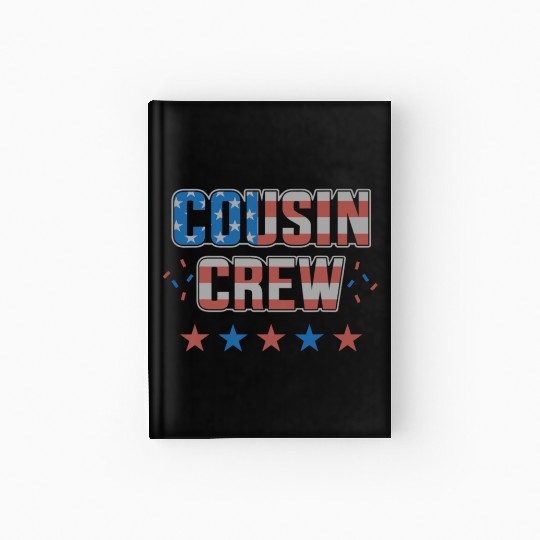 Cousin Crew Retro US Flag Funny 4th Of July Hardcover Journal