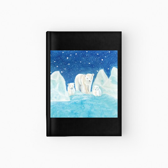 Polar Bears (Ursus maritimus) - Bear Mother & Cubs Hardcover Journal