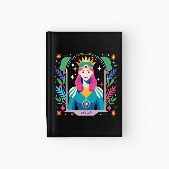 Floral Virgo Tarot Zodiac Graphic Hardcover Journal