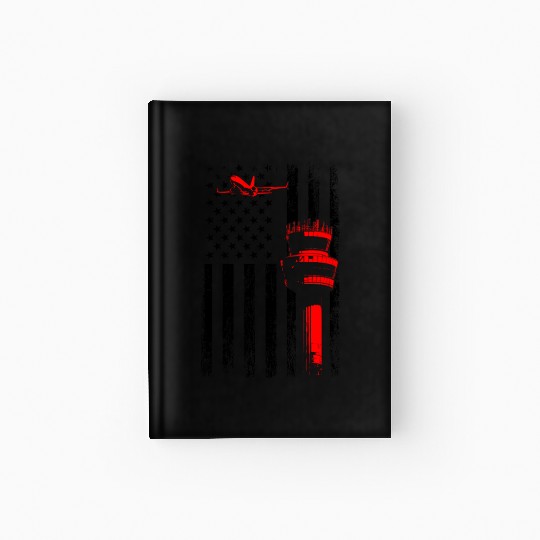 American Flag US, air traffic controller Hardcover Journal