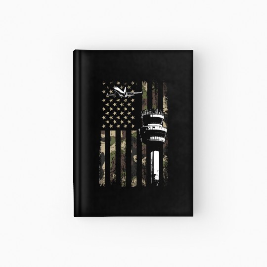 American Flag US, air traffic controller Hardcover Journal