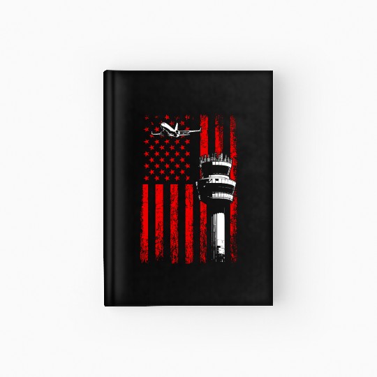 American Flag US, air traffic controller Hardcover Journal