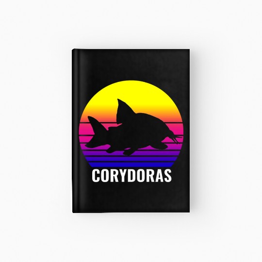 Corydoras Catfish Lovers Vintage Sunset Art Design Hardcover Journal