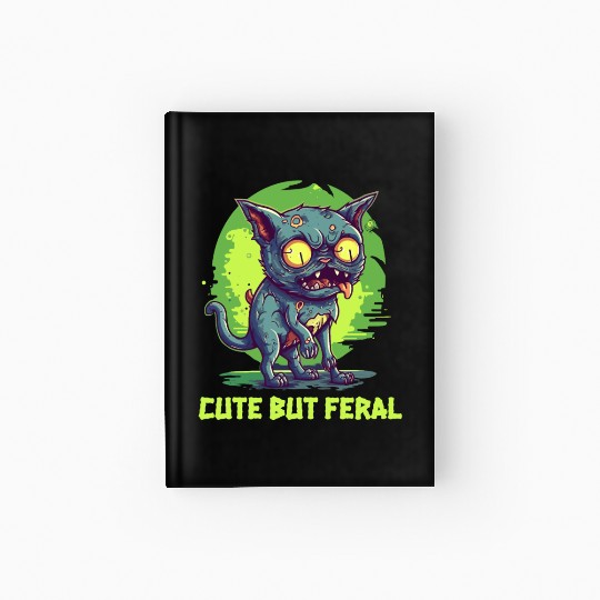 Cute But Wild: Zombie Voodoo Cat For Halloween Hardcover Journal