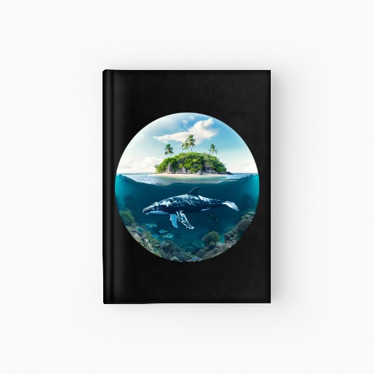 earth globe with whale in Underwater Hardcover Journal