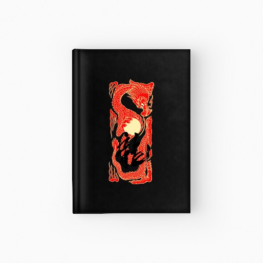 Japanese Dragon Sunset Tattoo Hardcover Journal