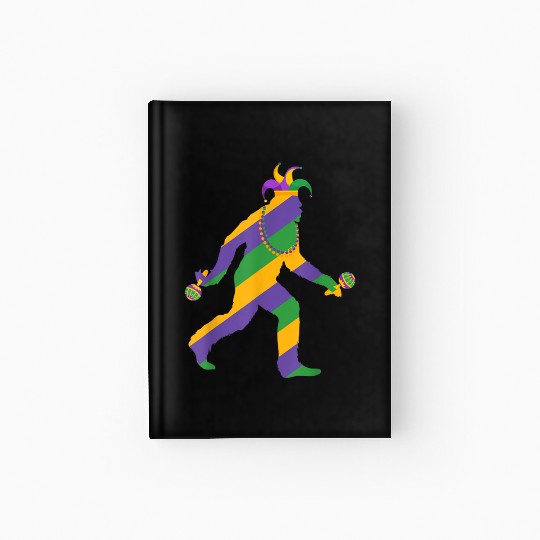 mardi gras bigfoot sasquatch men Hardcover Journal