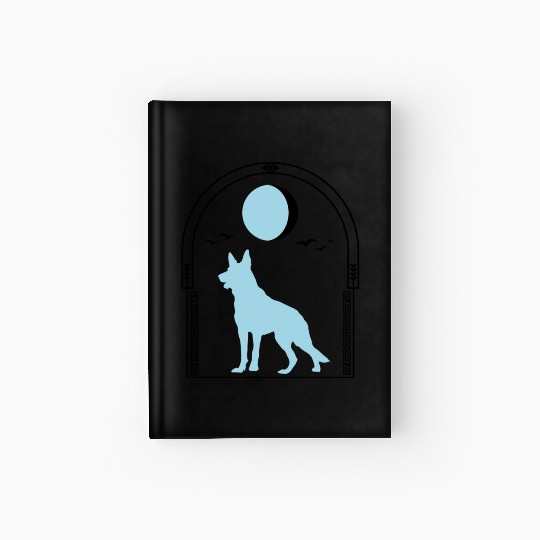 German Shepherd Celestial GSD Dog Moon Tarot Hardcover Journal
