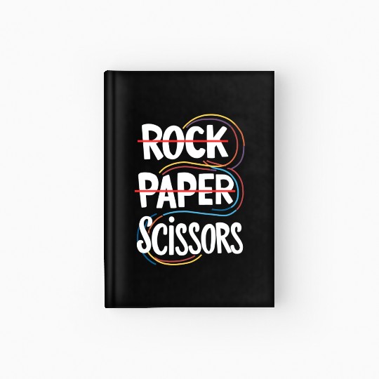 Rock Paper Scissors Lesbian Funny Gay Pride LGBT Hardcover Journal
