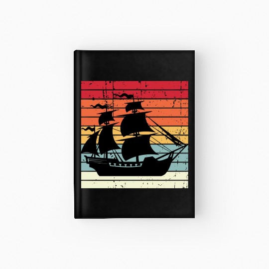 Pirate ship sunset Hardcover Journal