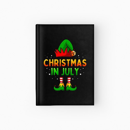 Christmas In July Santa Elf Hardcover Journal