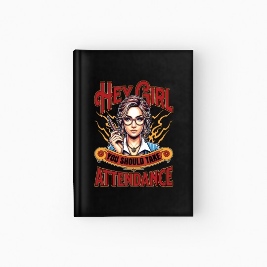 Literature Teacher Hey Girl You Should Bookworm Hardcover Journal