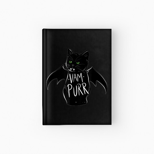 Vampurr Spooky funny black Hardcover Journal