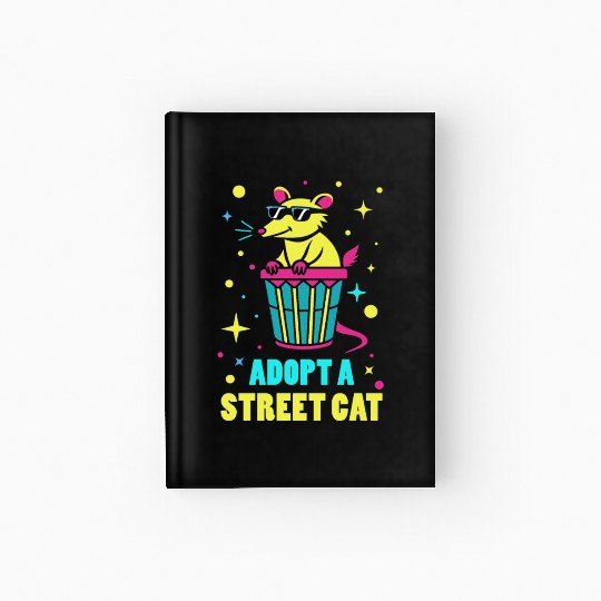Adopt A Street Cat Possum Opossum 80s Style Hardcover Journal
