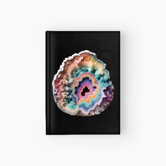 Fantasy Pastel Rainbow Geo Stone Crystal Hardcover Journal