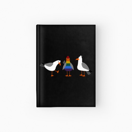 Seagull LGBT Gay Lesbian Rainbow Flagge Hardcover Journal