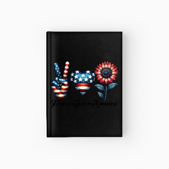 Peace Love America Hardcover Journal