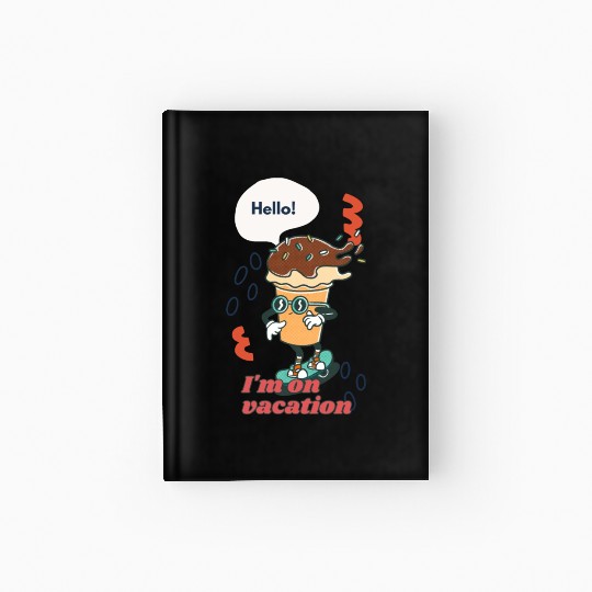 Funny joyful Cool Vacation Ice Cream Cone Hardcover Journal