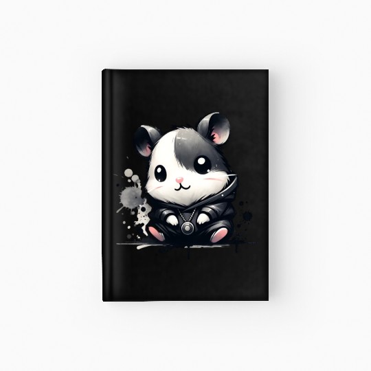 Charcoal Hip Hop Hamster Hardcover Journal