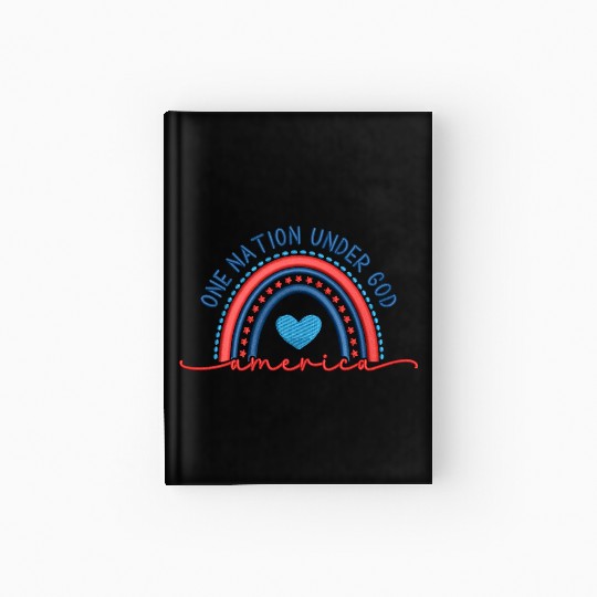 One Nation Under God Rainbow Embroidery Effect Hardcover Journal