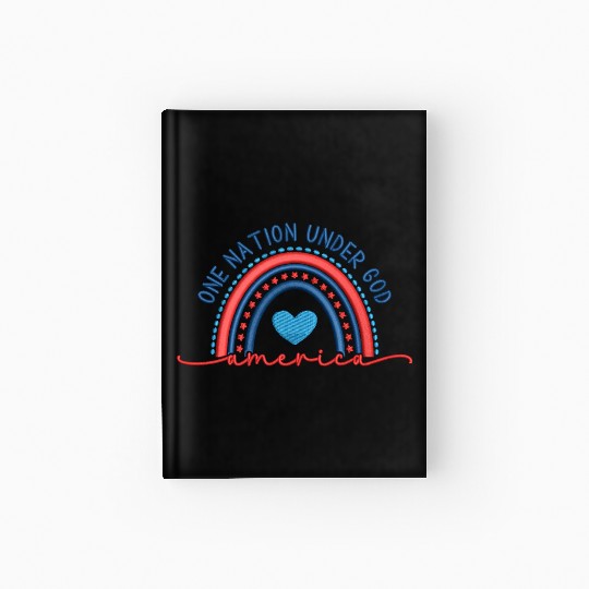 One Nation Under God Rainbow Embroidery Effect Hardcover Journal