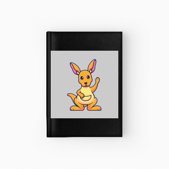 Cute Kangaroo Waving Hand: Cartoon Vector Icon Ill Hardcover Journal