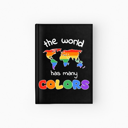 the world has many colors world map rainbow color Hardcover Journal