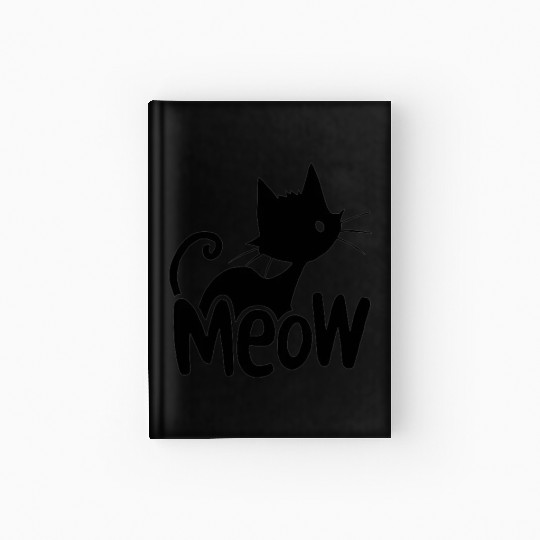 Charming Meow Cat Print Hardcover Journal