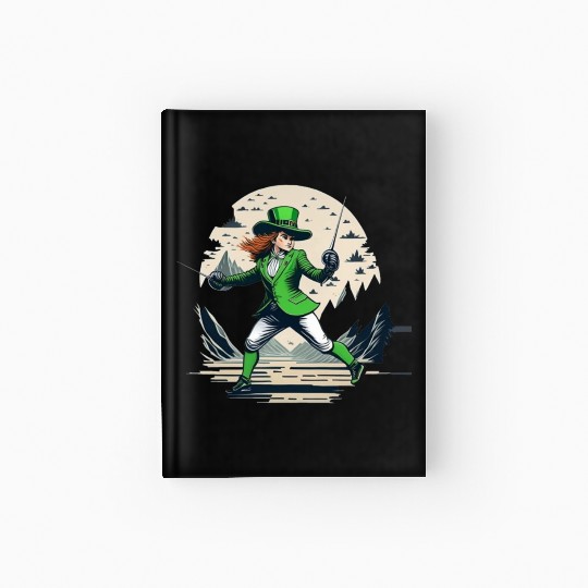 St. Patrick's Day Shamrock St Paddy's Day Fencing Hardcover Journal