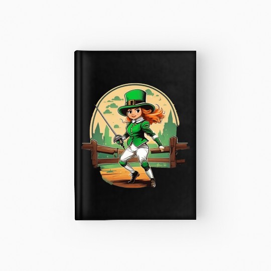 St. Patrick's Day Shamrock St Paddy's Day Fencing Hardcover Journal