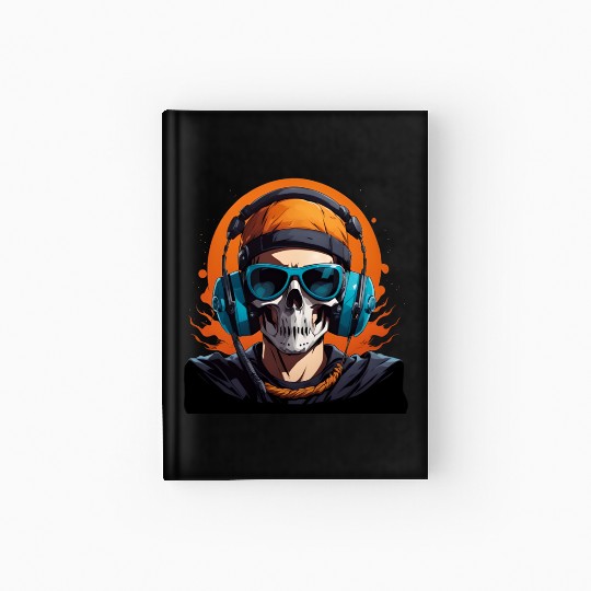 Skull head singing Hardcover Journal