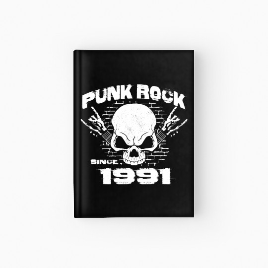 33rd Birthday - Punk Rock Since 1991 Skull Rock Hardcover Journal