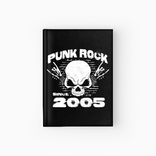 19th Birthday - Punk Rock Since 2005 Skull Rock Hardcover Journal