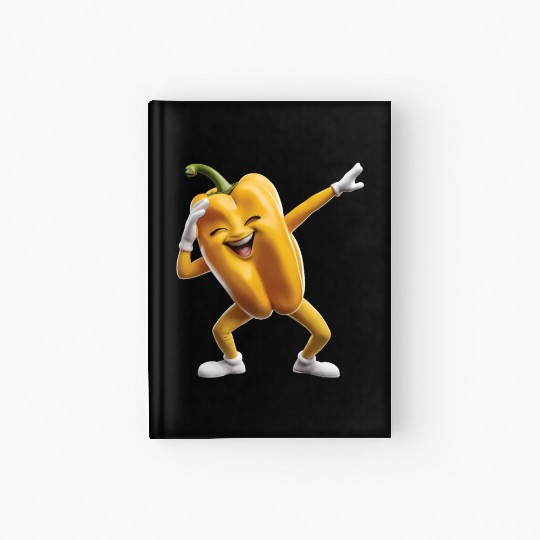 Yellow Bell Pepper Dabbing Realistic Hardcover Journal