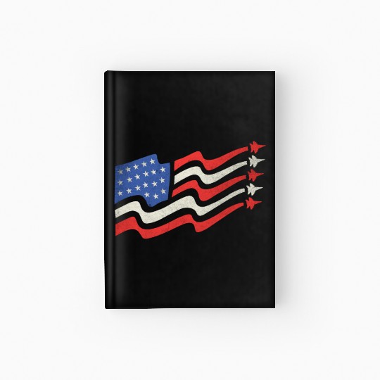 American Flag Apparel with Jet 4th of July Hardcover Journal
