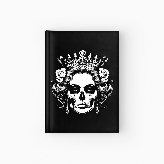 Dark Art Skull Queens Girl Lady Rose and Crown Hardcover Journal