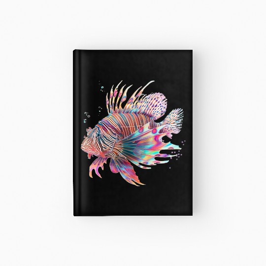 Neon Lion Fish Hardcover Journal