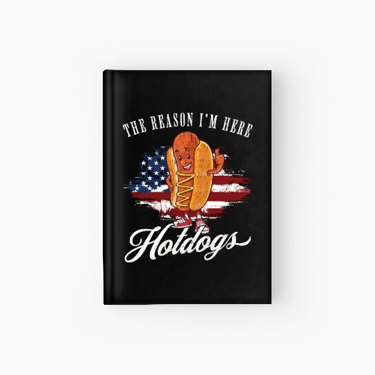 Funny BBQ Pun Retro Vintage Hot Dog Lover Hardcover Journal
