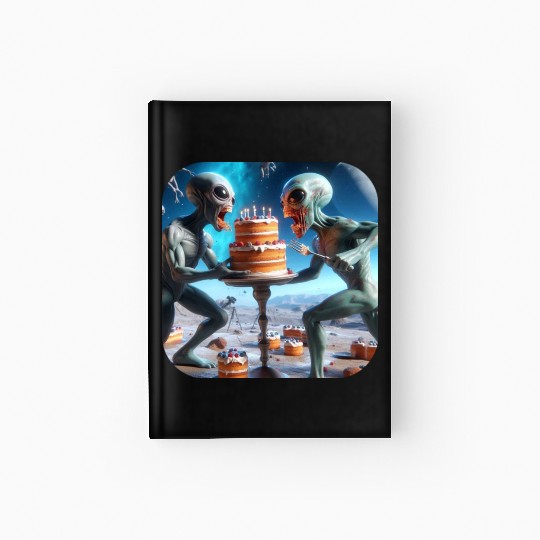 Alien cake fight Hardcover Journal