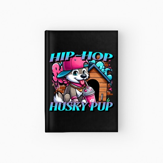 Cartoon Hip-hop Husky Pup Hardcover Journal