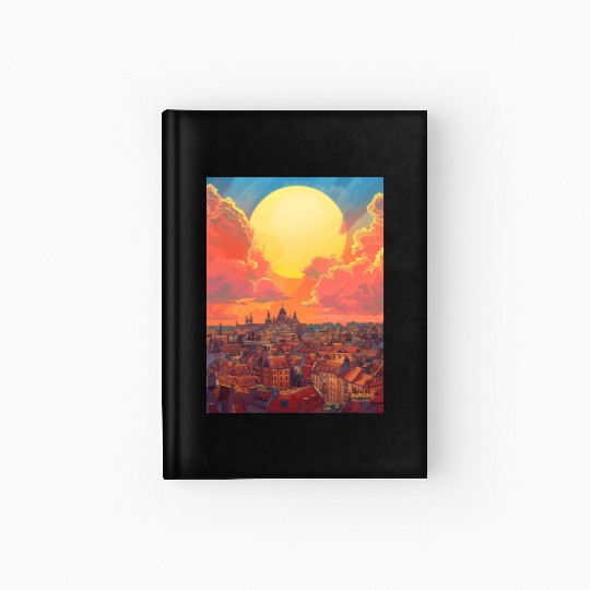 Sunset in Dublin Ireland Hardcover Journal