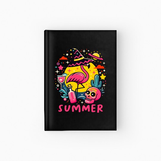 Paradise Tropical Flamingo Summer Hardcover Journal