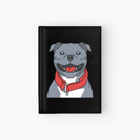 Staffy Owner Staffordshire Bull Terrier Dog Face Hardcover Journal