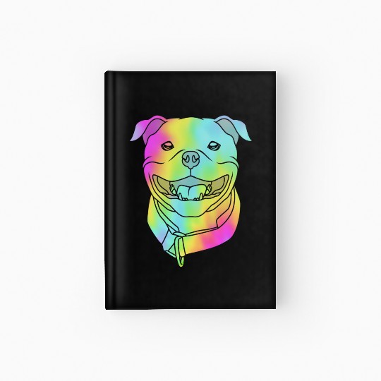 Pop Art Staffy Dog Face Staffordshire Bull Terrier Hardcover Journal