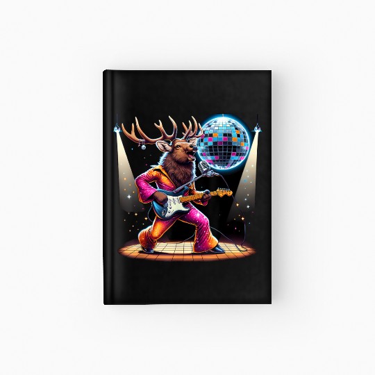 Disco Ball Guitar Elk Hardcover Journal