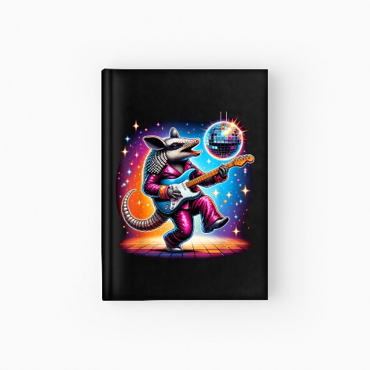 Disco Ball Guitar Armadillo Hardcover Journal