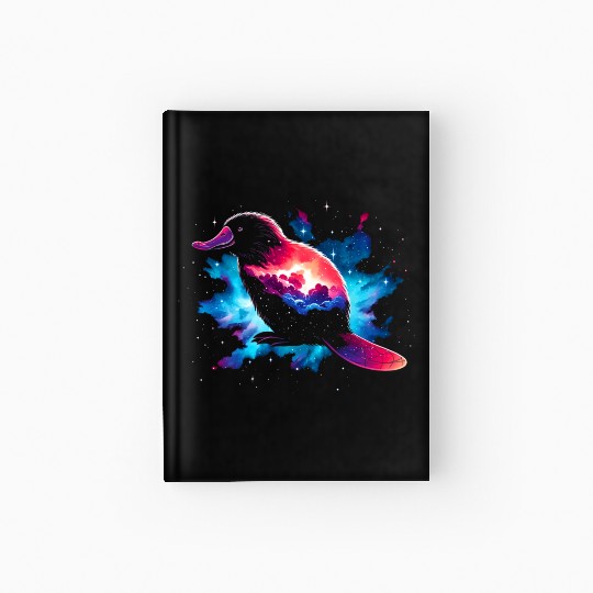 Cool Platypus Galaxy Space Art Hardcover Journal