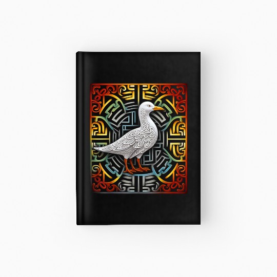 Seagull Mandala Graphic Illustration Hardcover Journal