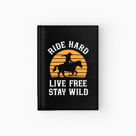 Cowboy Lifestyle Western Theme with Horses and Hardcover Journal